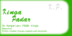 kinga padar business card