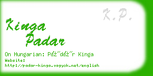 kinga padar business card